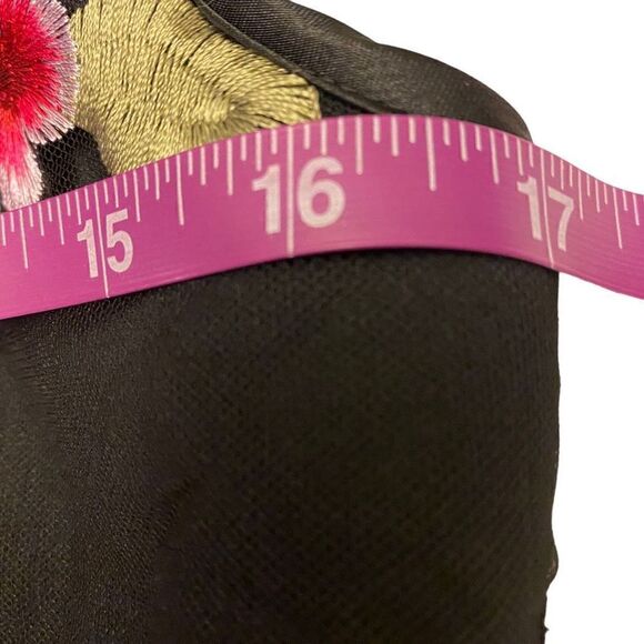 Venus‎ Retro Look Black Floral Embroidered Dress with Tulle Overlay Size 10 NWT - Picture 11 of 13